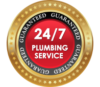 24/7 plumbing service badge