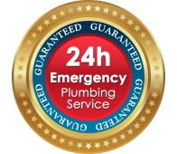 24h emergency plumbing service badge